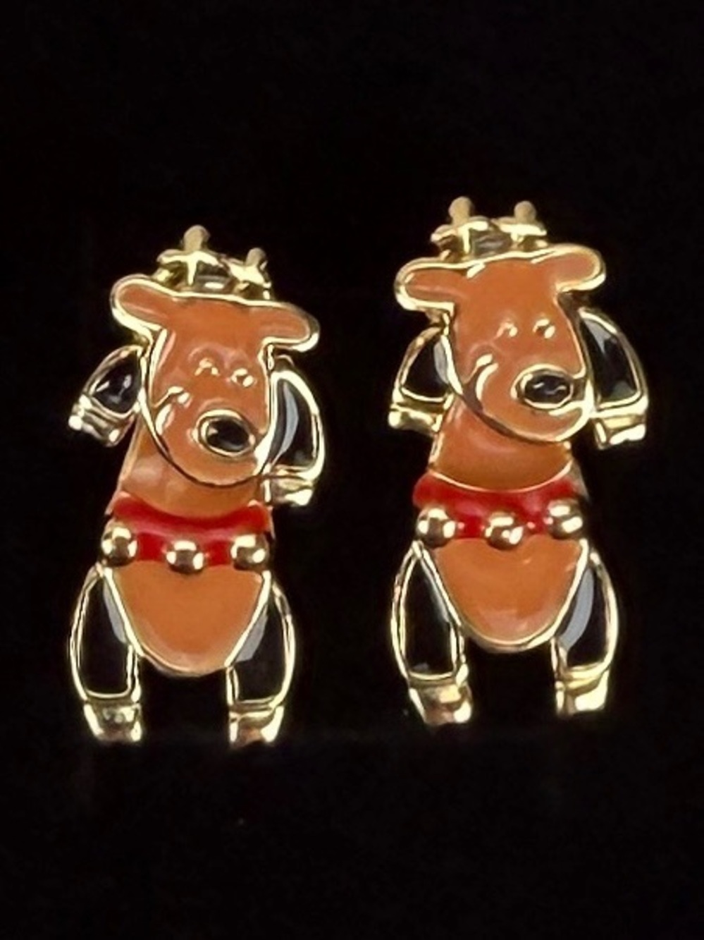 Super sweet reindeer Christmas holiday costume pierced earrings